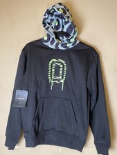 NWT-OVERTIME Youth Unisex Uncaged Hoodie Black/Camo Kangaroo Pockets SZ L