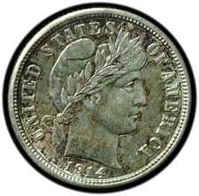 1914 Barber Dime BU Condition