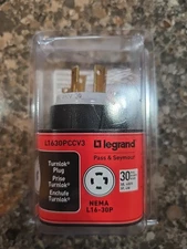  Legrand L1630PCCV3 30A 480V 3Phase 4Wire, NEMA L16-30P, Plug In NIB