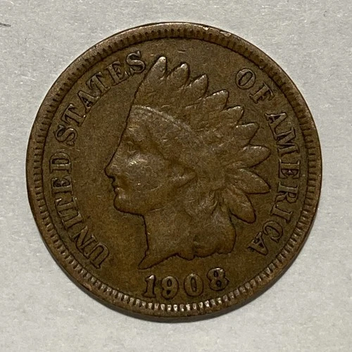 1908 Indian Head Cent Penny Good+