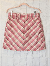 CROFT  BARROW Pink Plaid Skort Skirt 8
