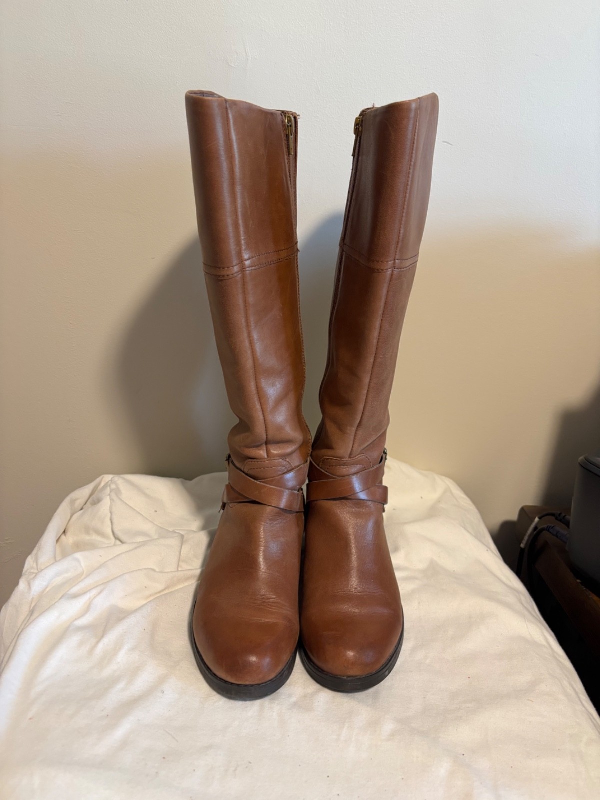 Audrey Brooke Brown Riding Boot Women Sz 6.5 Equestrian Leather Pre-Owned