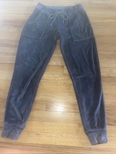 House of Harlow 1960 Women's XS Grey Velour Joggers Sweatpants Drawstring Comfy