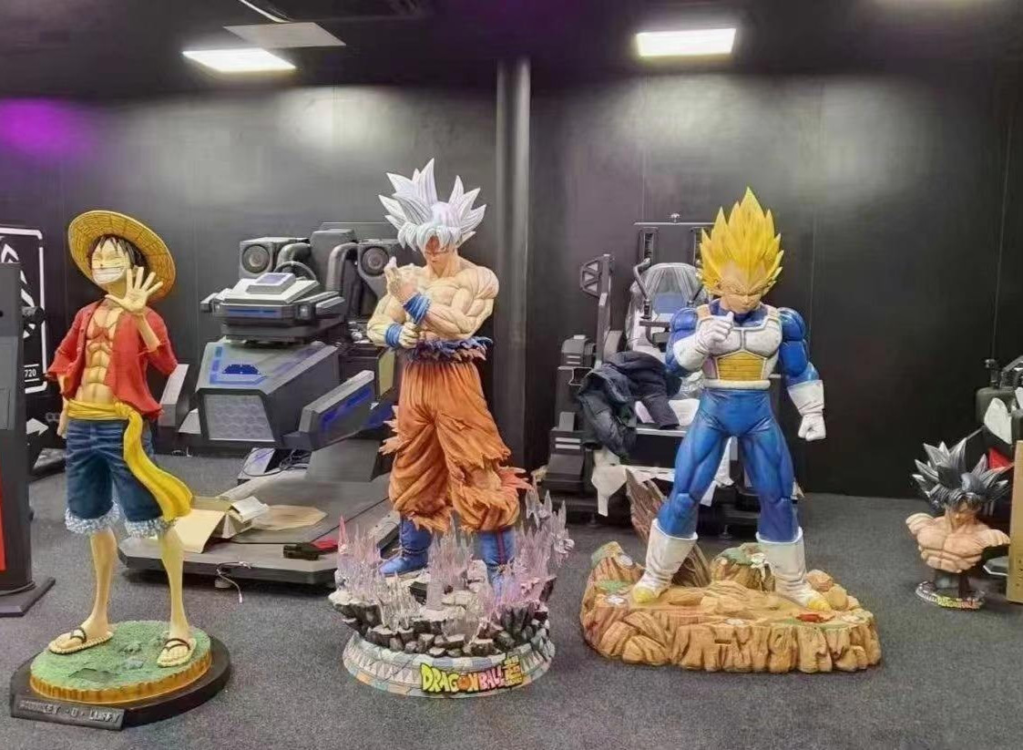Juego TAMAÑO NATURAL Vegeta Goku Luffy Escala 1/1 Dragon Ball Z GT Super Resina Estatua