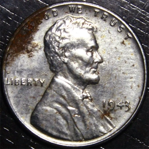 1943 P Lincoln Wheat Penny Steel 1c US Coin Philadelphia Mint "Rusty"