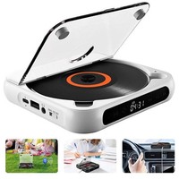 Rechargeable CD Player With Bluetooth Portable Personal Cd Players For Car White
