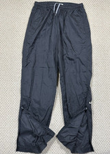 Vtg Nike Track Pants Mens L Black Swoosh Ankle Zip Windbreaker Joggers 90s Y2K