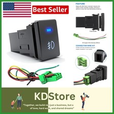 12V Blue LED Waterproof Push Button Switch for Car Fog Lamps & Accessories