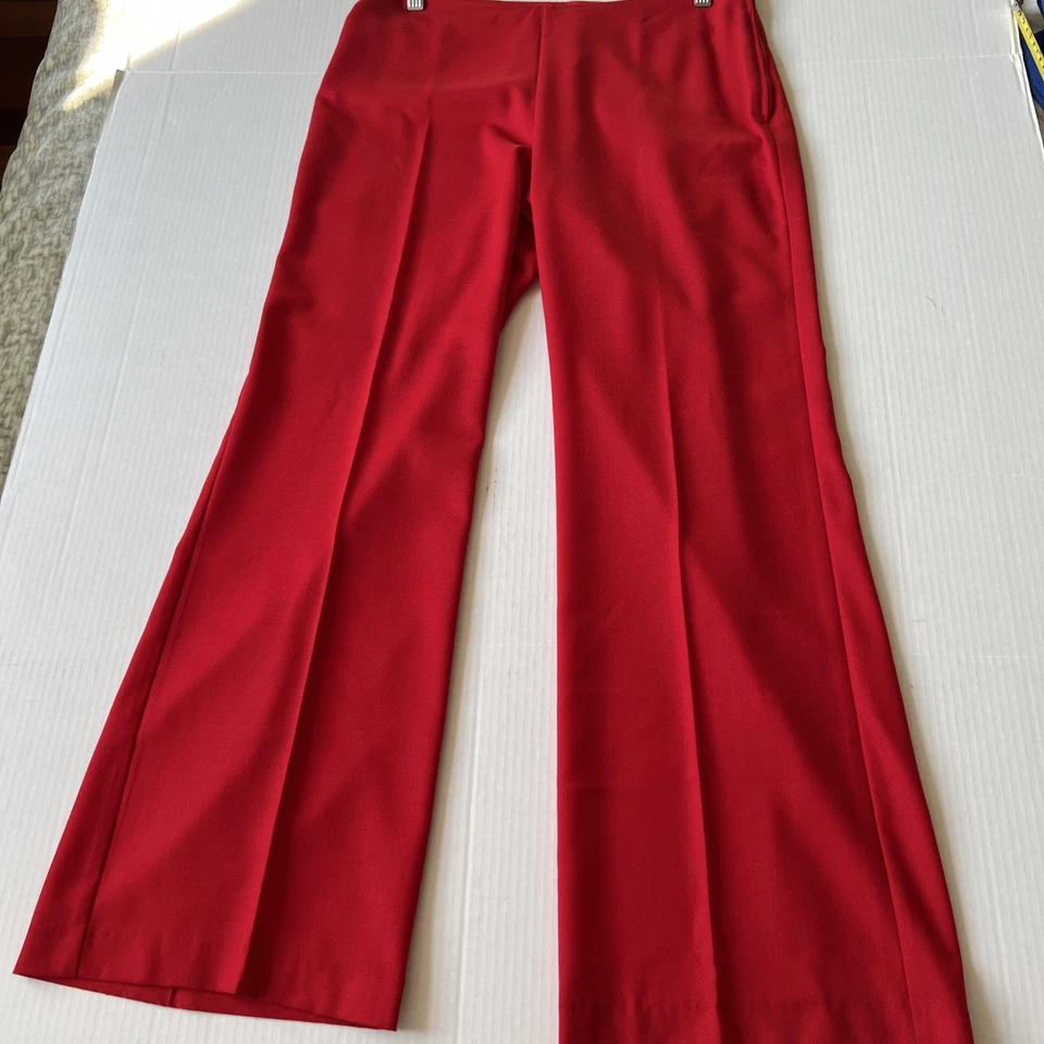 Pantalón Sisley Talla 44 Rojo Ancho 80% Lana Hecho en Italia EXCELENTE Foto 3 de 4