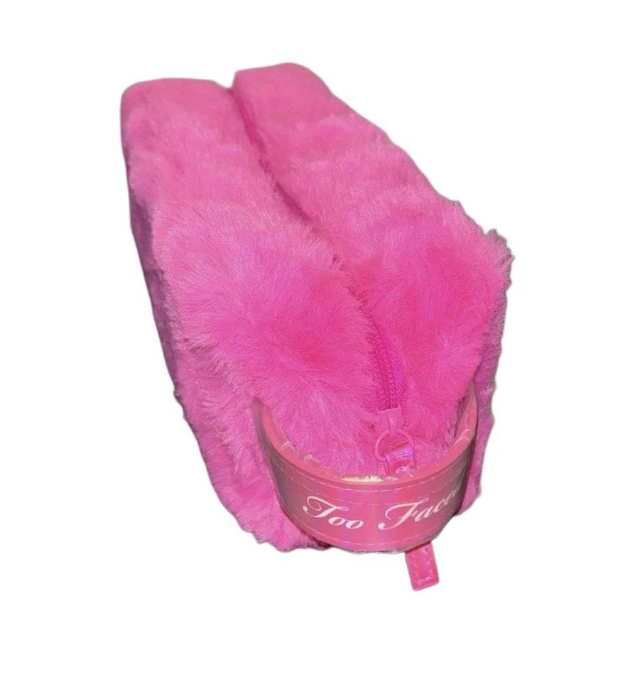 Too Faced Hot Pink Super Soft Fuzzy Makeup Cosmetic Bag - BRAND NEW - Image 4 of 4