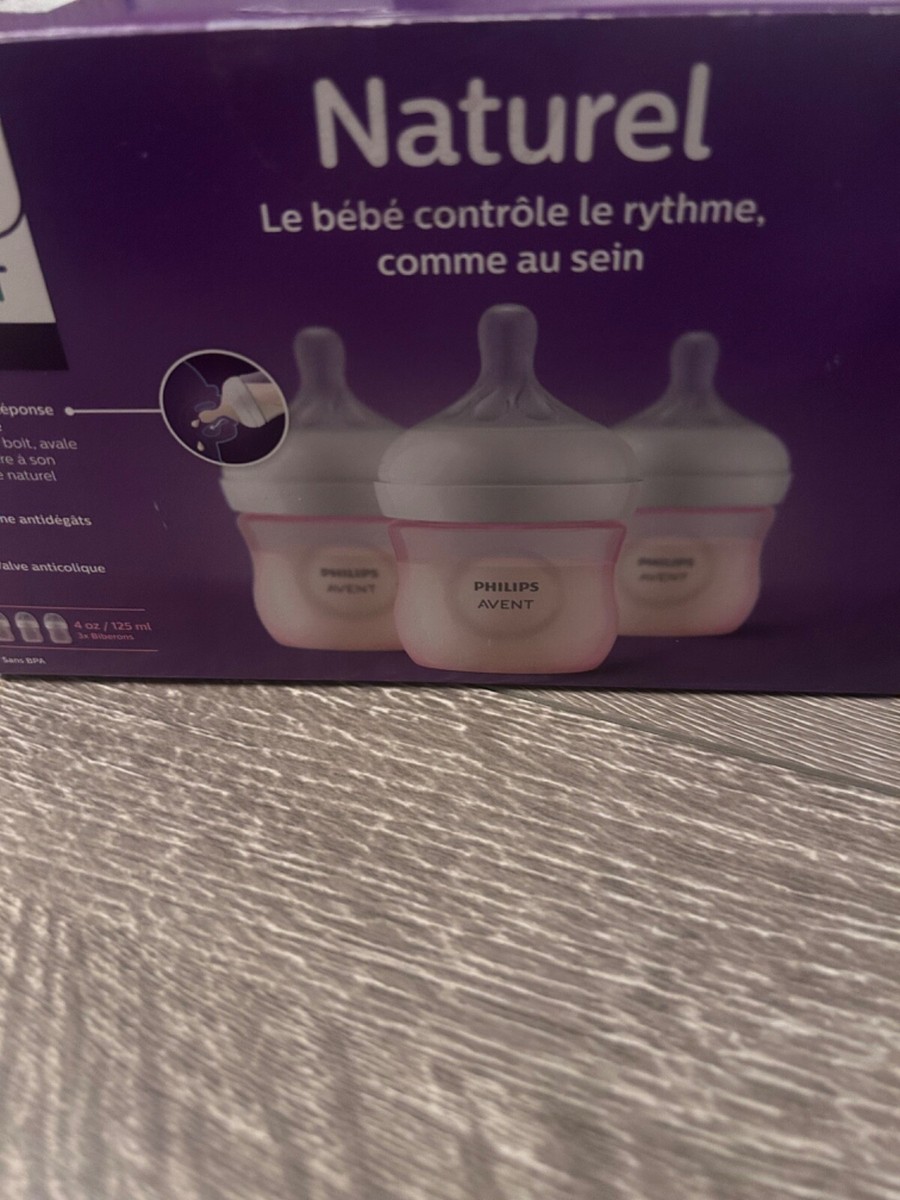 Philips Avent Natural Baby Bottles, Pink, 0m+