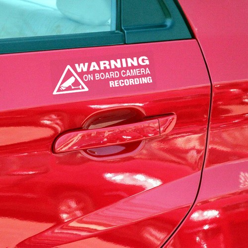 Car Warning On Board Camera Recording Window Truck Vinyl Sticker Accessories - Afbeelding 1 van 12