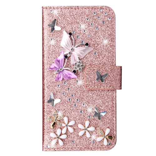 Folio Glitter Leather Wallet Case For iPhone 11 12 13 14 15 Pro Plus Max XR XS - Picture 2 of 17