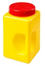 Gewürzdose gelb mit rotem Deckel und eingelassenem Griff 3,9 Liter 140x140x249mm