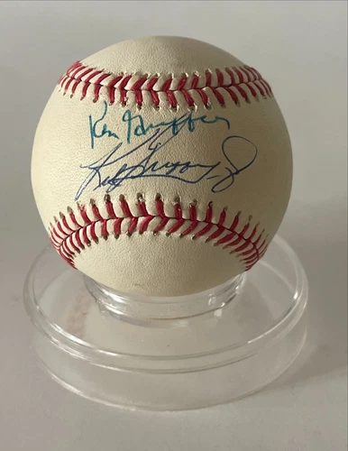 KEN GRIFFEY JR. AND KEN GRIFFEY AUTOGRAPHED SIGNED OAL BASEBALL JSA CERTIFIED