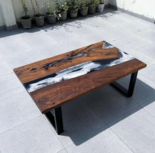 Epoxy Resin Wood Table Top Dining & Coffee Modern River Resin Table Custom Table