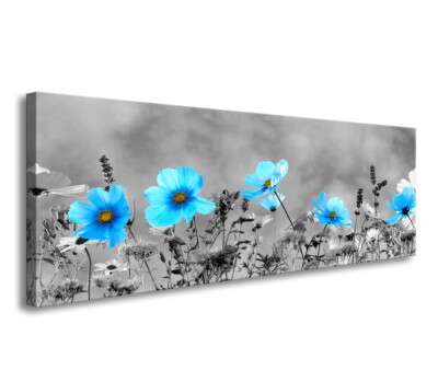 Visario Quadro Su Tela Fiori XXL 160x70 Cm: Stampa D'Arte Su 4 Tele, Pronto Da Appendere, Telaio In Legno, Decorazione Parete Moderna