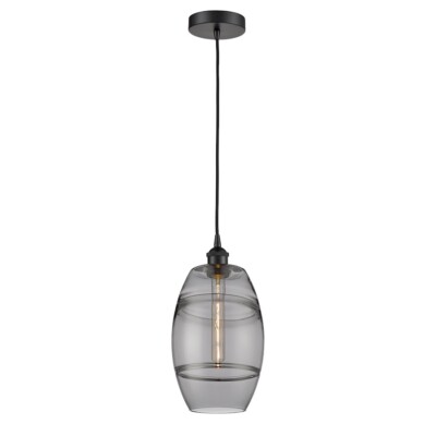 Innovations 616-1P Vaz 1Lt 8'' Cord Mini Pendant, Black/SM - 616-1P-BK-G557-8SM