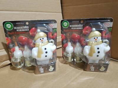 (2) Air Wick Snowman Apple Cinnamon Medley 4 Refills 2 Warmers Limited Edition