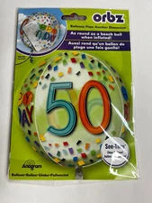 Happy 50th Birthday Fifty 15" Foil Mylar 50th Birthday Party Balloon Decoration