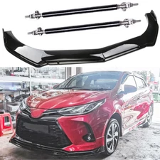Front Bumper Lip Splitter Spoiler Strut Rods Body Kits For Toyota Yaris /iA