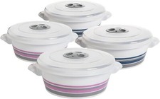 Mikrowellengeschirr 4er Set mit Deckeln 2L Vorratsdose BPA-freier Kunststoff