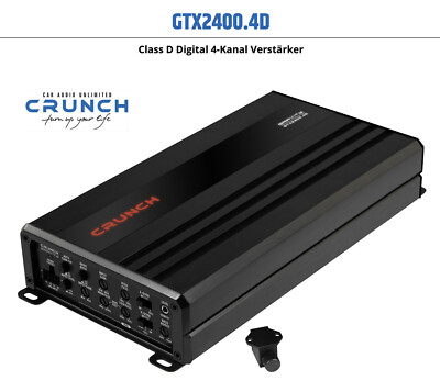 Crunch GTX 2400.4D Digital 4 Channel Amplifier 2400 Watts with Bass Remote