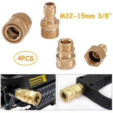 4X Pressure Washer Adapter Set Quick Disconnect Kit M22-15 Swivel 3/8'' Connects