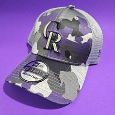 New Era Adult Colorado Rockies Gray 39Thirty Active Stretch Fit Hat Sz Med/Large