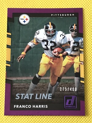2017 Donruss Franco Harris #187 Stat Line Purple Parallel #d /400 Steelers