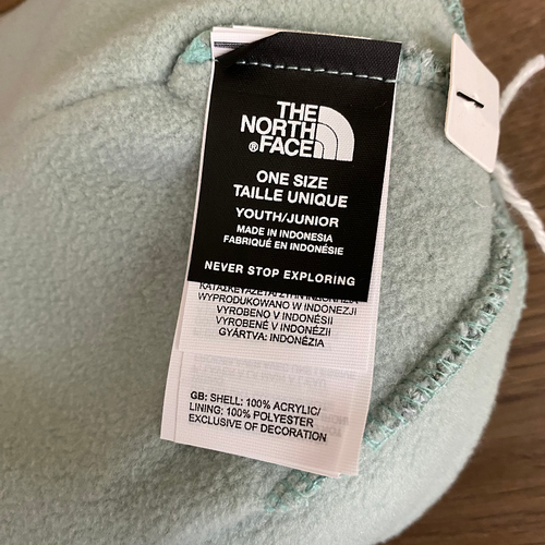 🌺NWT🌺 The North Face Girls Chevron Fleece Lined Pom Beanie Jadeite Green - Picture 6 of 8