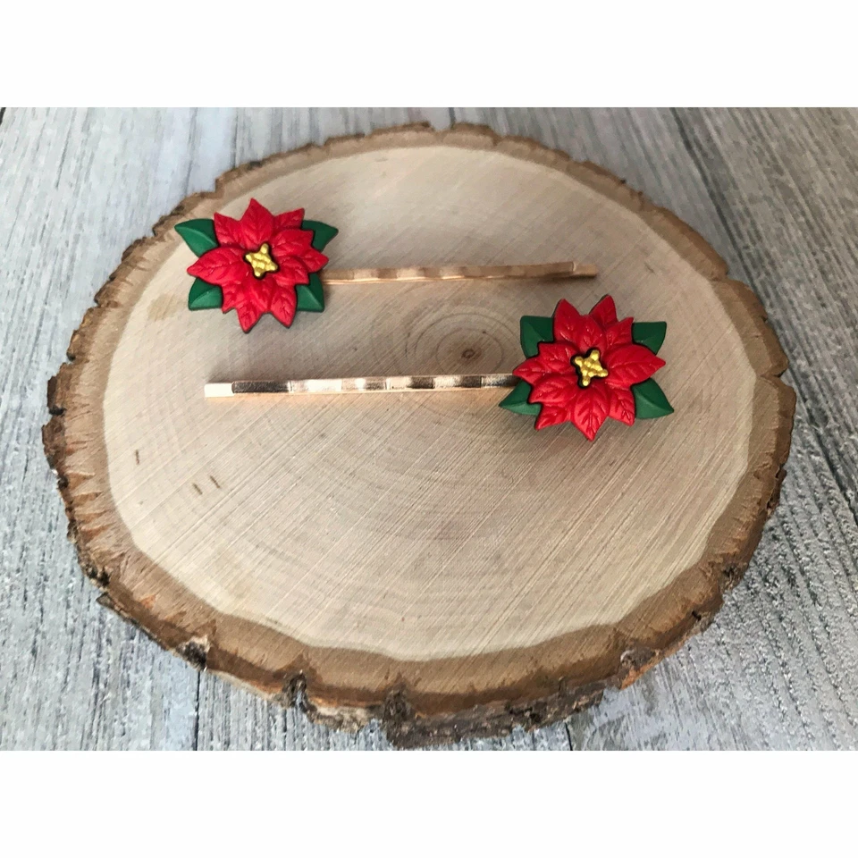 Flower Bobby Pins, Chrysanthemum Hair Pins, Holly Bobby Pins, Womens Hair Pins,  - Image 3 of 3