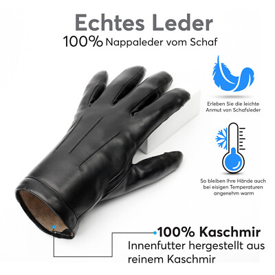 Royal Phoenix Lederhandschuhe Herren - Weiche Nappaleder Handschuhe  Kaschmir | eBay.de