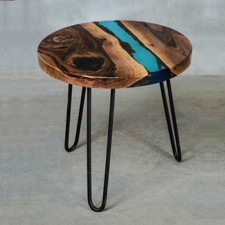 15 " Resina Epossidica IN Legno Angolo / Lato Table Top Casa Ufficio Decorazione