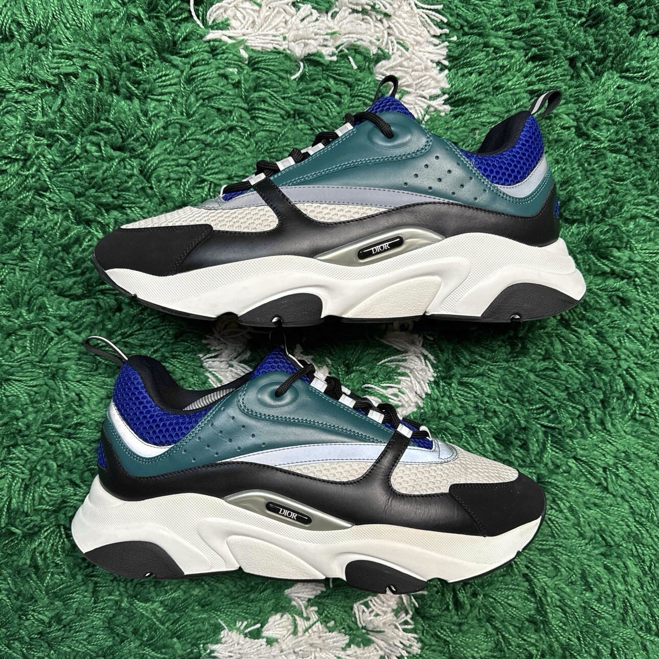 Dior B22 Sneakers Size 14 White Blue Deep Green Mint
