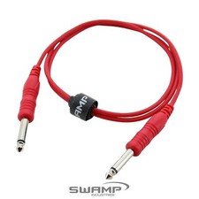 SWAMP 1/4" Slim-Line Patching TS Cable Red Thin Audio Patchbay or Pedalboard