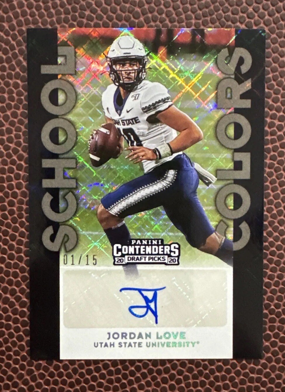 2020 PANINI CONTENDERS JORDAN LOVE SCHOOL COLORS DIAMOND ROOKIE AUTO SSP RC 1/15