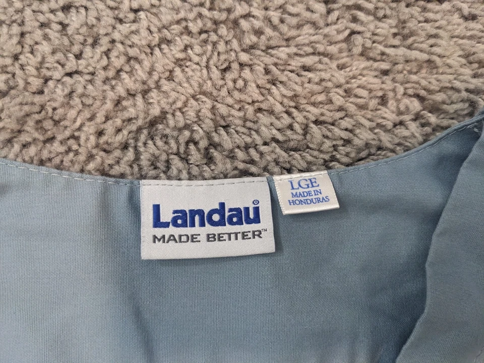 Blusa Médica Landau Para Hombre Grande Azul Mangas Cortas Enfermera Médica Veterinaria Foto 4 de 4