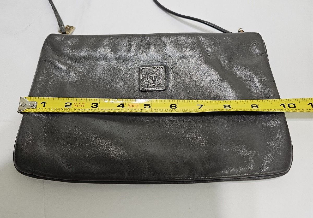 Anne Klein for Calderonレザークラッチバッグ　ブラック Vintage Anne Klein for Calderon 80s Clutch Preppy