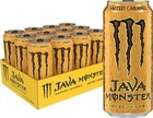 (12 Pack) Monster Java Coffee + Sports Energy Drink, Salted Caramel, 15 Fl Oz