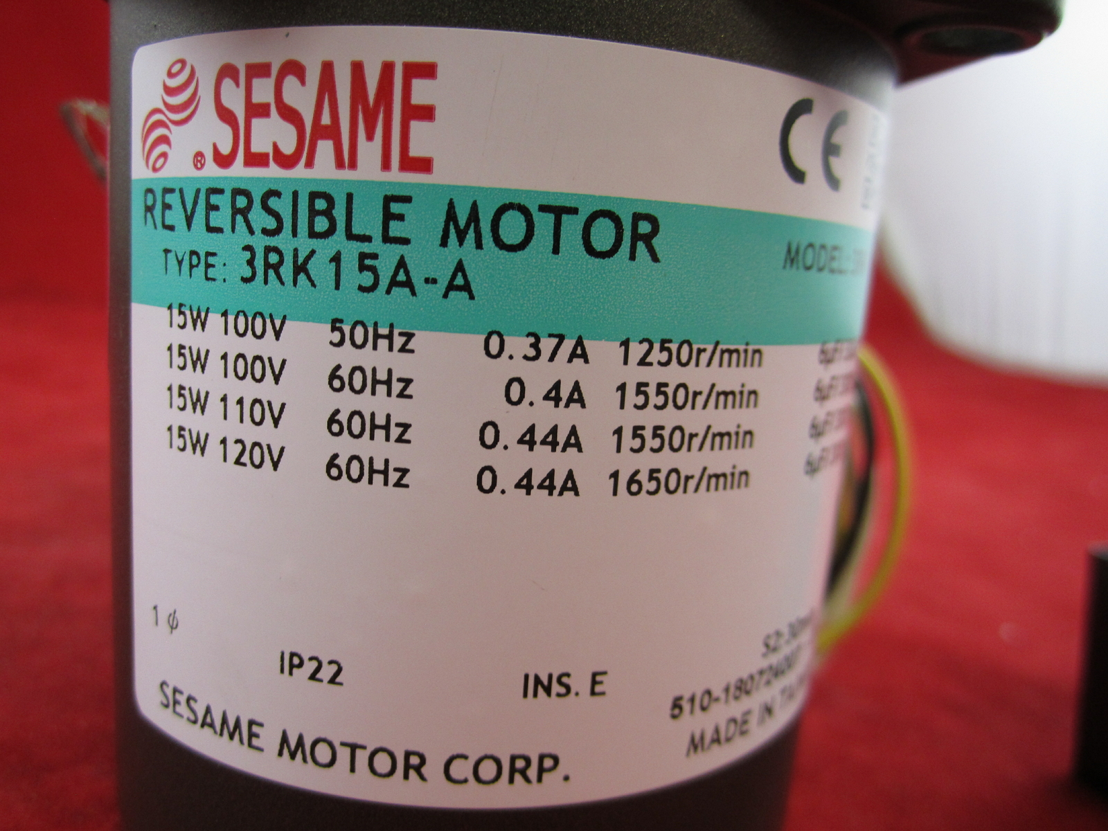 Sesame 3rk15a-a Reversible Motor 15w/1ph/110v Cco | Meses sin interés
