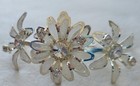 Clear Vegas Rhinestone Flower Comb, hair Clip, White