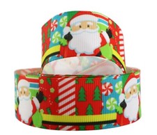 Christmas ribbon 1" grosgrain ribbon santa ribbon 5 Yds ships free