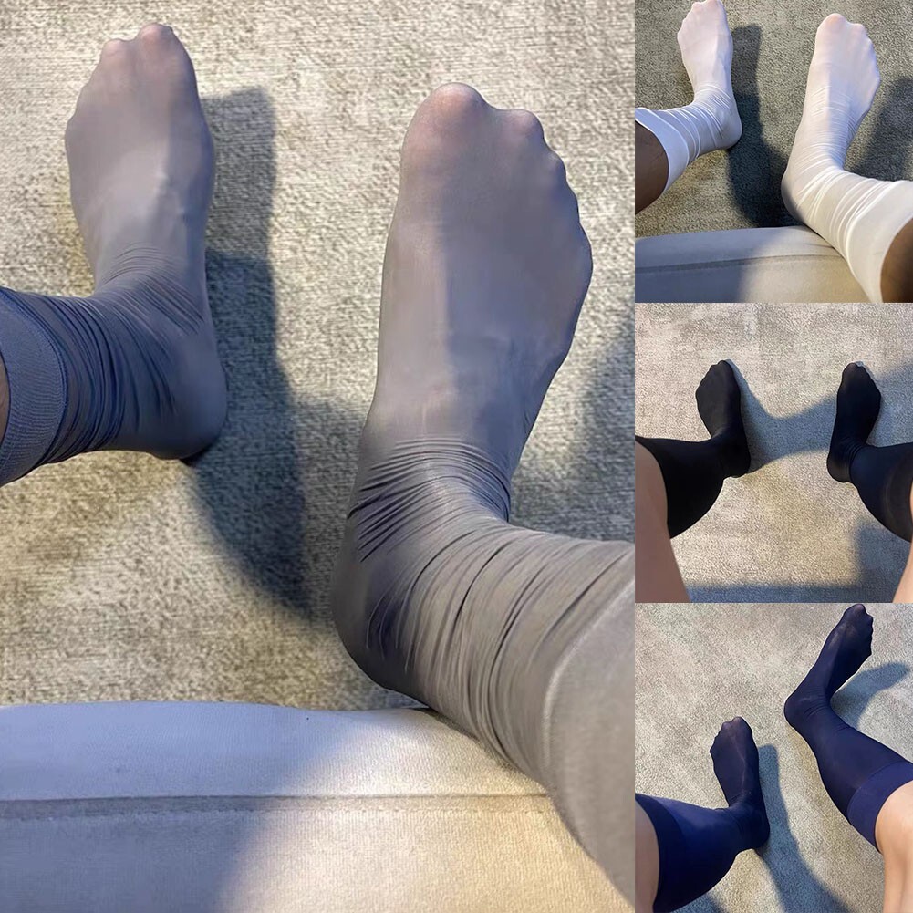 Stay Fashionable with Mens Sheer Mesh Stockings in Stretchy Over the Calf Fit