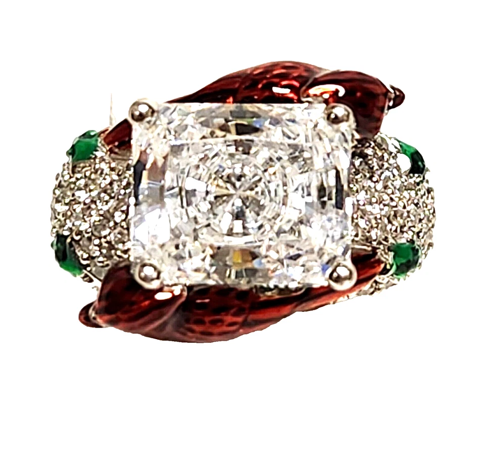 Anel de prata esterlina Victoria Wieck 5 quilates CZ solitário vermelho cardinal 6,5 novo na caixa - Imagem 3 de 4