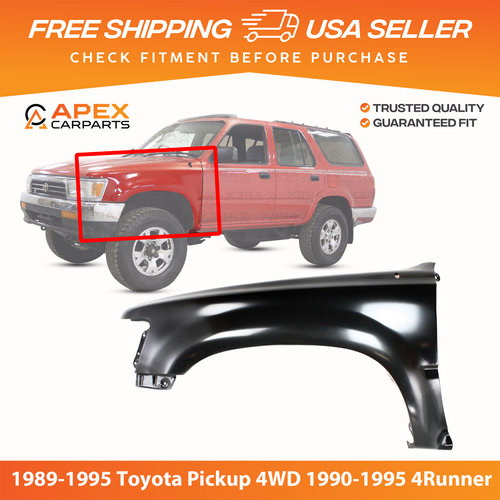 1989 Toyota Pickup Grill Front Bumper Bracket Set (Left & Right) For 1989-1991 Toyota Pickup 4WD - Steel, Black 1994 Toyota Pickup Front Bumper - Foto 7