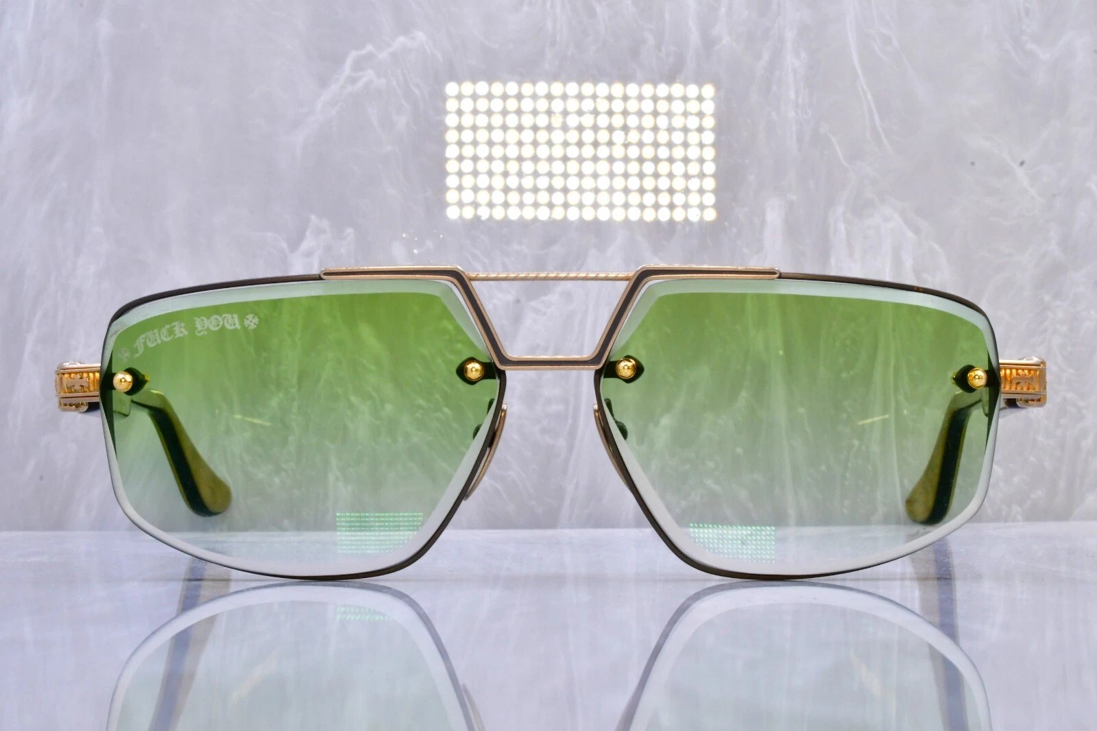 Chrome Heart Love Rod Rare vintage sunglasses cartier gold 60/13 Olive wood
