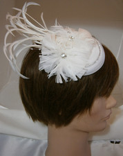 Wedding Hair Accessory Hairpiece Floral Feather Fascinator Crystals Clip Chic