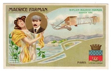 POSTCARD FRENCH AVIATION MAURICE FARMAN BIPLANE MELLONE ART NOUVEAU