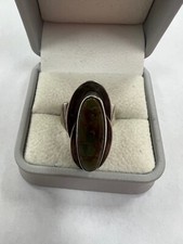 Native American SS Green Turquoise Ring Signed LMN Size 7 033GCW 